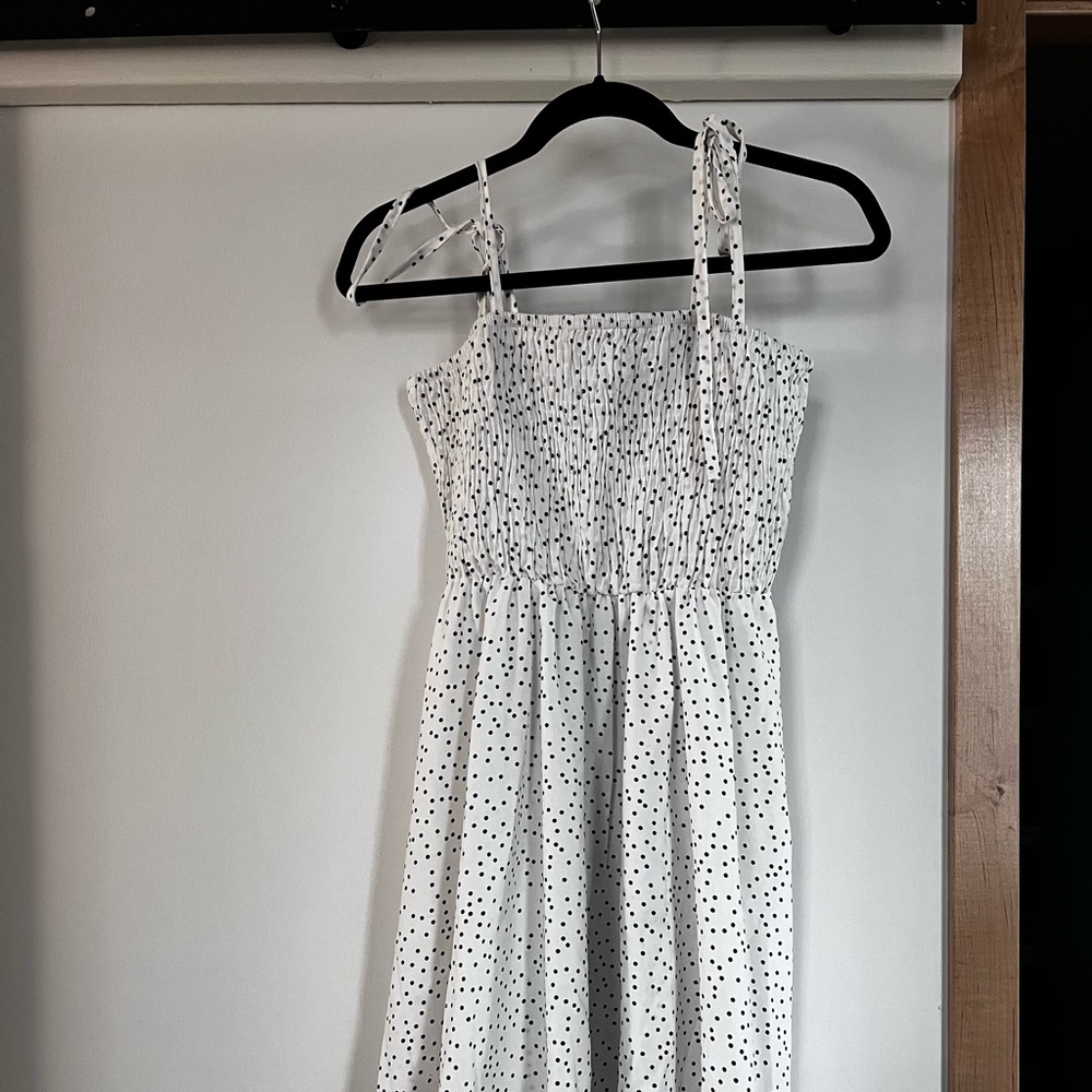 white & black dress